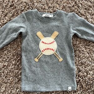 Gray Baseball Themed Kids Shirt